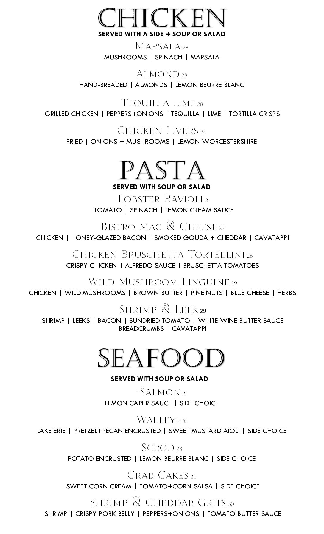 SPRING DINNER MENU 3